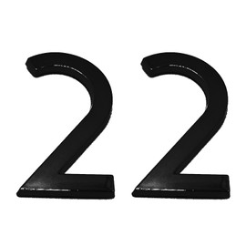 Diggoo 2 Pack Mailbox Numbers 2, 2.76 Inch High, Door Address Numbers Stickers for Apartment, House, Room, Office, Cars, Trucks, Black Plating Process Number Sign