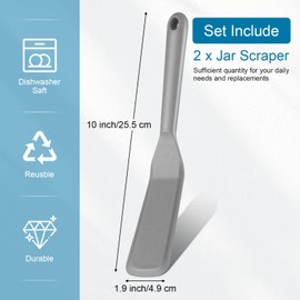 Zopeal 2 Pieces Silicone Narrow Skinny Spatula Crepe Flipper Long Heat Resistant Cooking Pancake Spatula Non Stick for Cooking Egg Burgers Pizza Pancake Steak Omelet(Black, Gray)