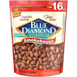 Blue Diamond Almonds Smokehouse Flavored Snack Nuts, 16 Oz Resealable Bag, (Pack of 1)