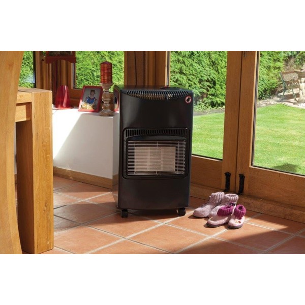Season Warmth Gloss Black/Gray Mobile Cabinet Heater Mobile Calor Gas Heater