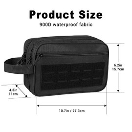 FUNANASUN Toiletry Bag Men's Tactical Toiletry Bag for Men, Tactical Waist Bags Large Capacity, Small Molle Bags, Dry Wet Separation, Cosmetic Bag for Travel, Workout, Camping, Hunting