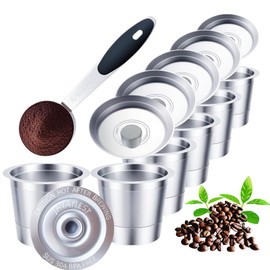 JavaNest 6 Pack Reusable K Cups for Keurig 1.0, Stainless Steel Reusable Coffee Pods for Keurig, Keurig Reusable Pods, Refillable Coffee Filter, Eco-Friendly, BPA-Free (6 * new for Keurig 1.0)