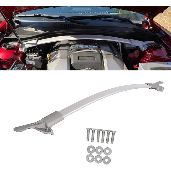 ECOTRIC Strut Tower Brace Kit Compatible with 2011-2015 Chevrolet Camaro V6 V8 SS 1LE Z28 Direct Replacement for 23120485 22756880 Aluminum Fender Cross Bar