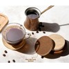 4" Round Natural Travertine Marble Coasters with Cork Backing,Stone Drink