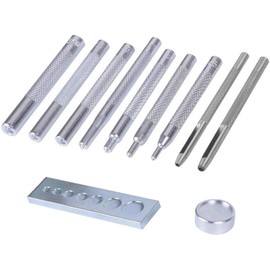 JONMON Snap Rivet Setter - 11Pcs Die Punch Snap Kit, Leather Hole Punch Rivet Installation Tool with Base & Mini Anvil Set DIY Craft Setting Tool for Punch Hole and Install Rivet Button