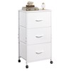 WLIVE Dresser with 3 Drawers, Fabric Nightstand, Cabinet with Wheels,