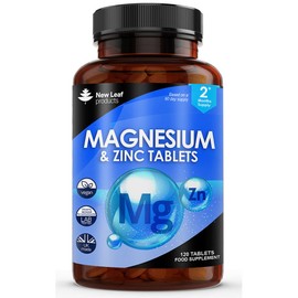 Magnesium Supplements 516mg with Zinc - 120 Magnesium Tablets Supports Muscle Bone Health, Tiredness - High Strength Contributes to Many Health Factors Easy to Swallow Sleep Supplement (not Capsules)
