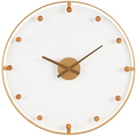 Deco 79 Metal Decorative Wall Clock Wall Clock for Home with Acrylic Face and Ball Accents, Wall Clock for Room 28" x 2" x 28", Gold
