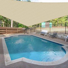 Windscreen4less 4' x 17' x 17.5' Sun Shade Sail Right Triangle Outdoor Canopy Cover UV Block for Backyard Porch Pergola Deck Garden Patio (Beige)