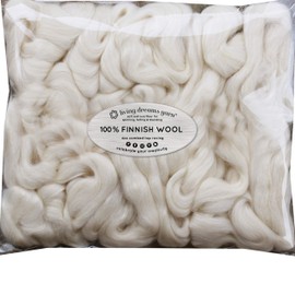 Finnish Wool in Natural White. Super Soft Combed Top Roving for Hand Spinning, Needle Felting, Wet Felting, Dryer Balls and Dying. Natural Undyed White