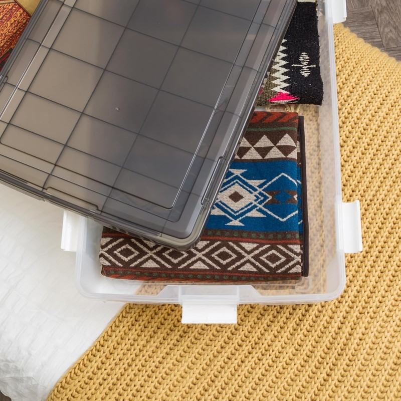 IRIS USA WeatherPro Underbed 47 Qt Storage Bins with Lids,