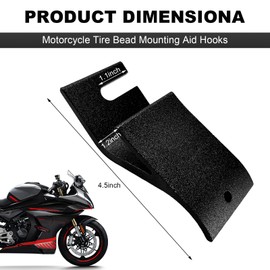 KVAEY Motorcycle Tire Bead Installation Holder Hook, Off-Road Tire Removal Install Assistance Tool, Universal Wheel Tire Changing Tool for Dirt Bike, Motorcycle Accessories (Black)