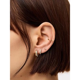 Ana Luisa Huggie Earrings - Asher Pave