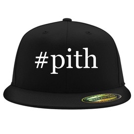 #Pith - Embroidered Adjustable Fit Structured Flat Bill Fitted Hat | Trendy Baseball Cap for Men and Women | Modern Cap in Snapback Closure | Black | Large/X-Large