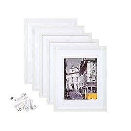 Juego de 5 marcos de fotos, imágenes de exhibición, marcos de fotos de galería de pared (12.7 x 17.78 cm (5x7 pulg)-Blanco)
