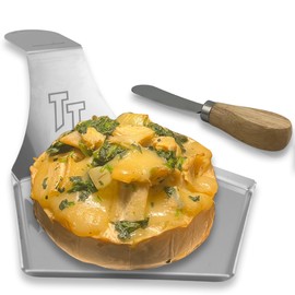 Turbo Trusser Brie Cheese Platter with Serving Knife I Easily Smoke Brie Cheese I Perfect for Smoker, Grill, & Oven I Dishwasher Safe I Made in USA I 1 Platter