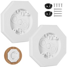 FREECAT 8161 Vertical Siding Lamp Octagon Mounting Kit,Paintable Block with Built-in Electrical Box for T-111, HardiePlank & Flat Surfaces (2-Pack) -White