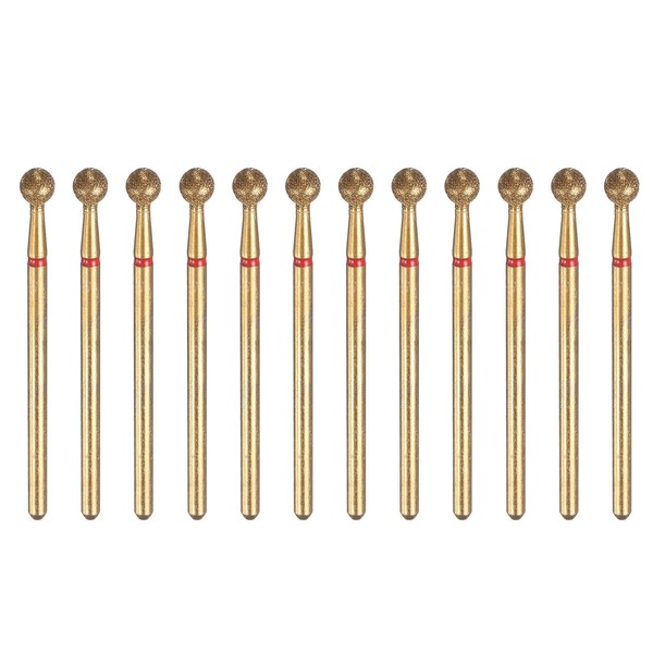 sourcing map 12pcs 200-230 Grits Diamond Grinding Bit 4.5mm Ball