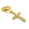 NYFASHION101 Stone Stud Jesus Name in Cross Pendant with Gold-Tone
