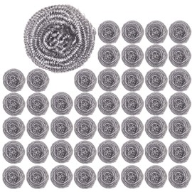 48 Pack Stainless Steel Scourers Sponges by XXJXING,Steel Wool scrubbers for stoves, pots, Cooker Hoods, etc. That are Difficult to Clean (48 Pack-10 Gram )