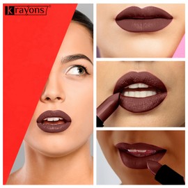 Krayons Cute Pop Matte Lipstick, Waterproof, Longlasting, Brick Tone, Orange Tango, 3.5gm Each (Pack of 2)