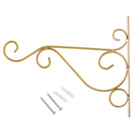 Hanging Plant Bracket 9.8inch, Gold Plant Hooks Plant Hanger Bracket for Indoor Outdoor Planter Flower Pot Bird Feeder Wind Chime Lanterns