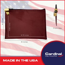 Cardinal bag supplies Cardinal bag supplies Medication Zipper Hood Security Bag with Included Padlock and Keys, 9 x 6 inches (Burgundy)