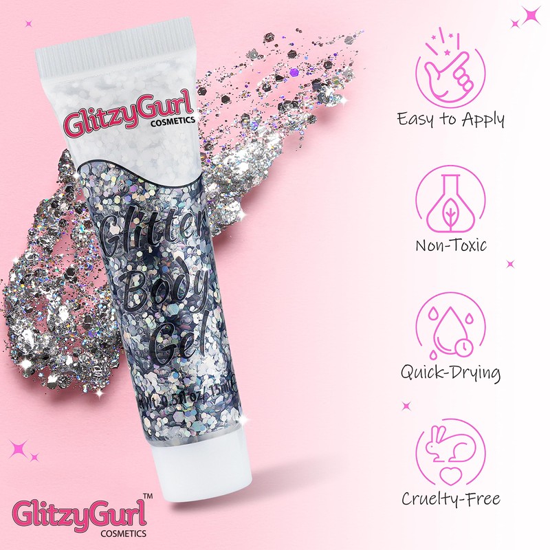 Holographic Glitter Gel for Face and Body - Cosmetic Glitter