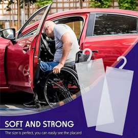 Handicapped Parking Placard Holder,Handicap Placard Holder for Auto,Clear Handicapped Placard Hanger Sleeves,Disabled Placard Protective Mirror Tag Holder with Hanger,Garage and Shop (2Pcs)