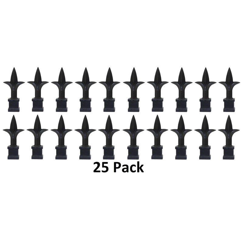 Black Plastic 5/8" Trident Spear Finial Fence Topper for Wrought
