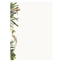 Writing Paper, A5 120gsm, 148x210mm, Illustrations, British, Set (Leopard in Tree, 12 Sheets)