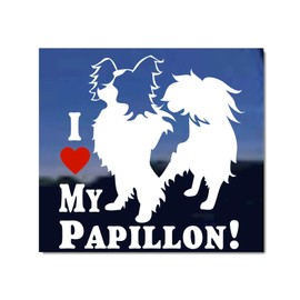 I Love My Papillon Vinyl Window Dog Decal Sticker