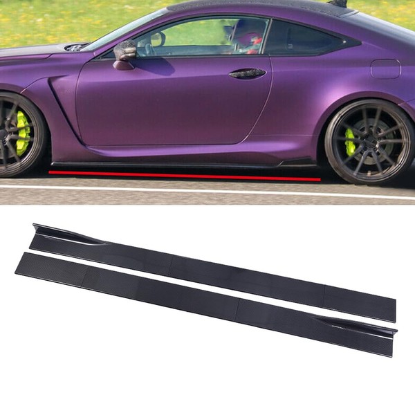 6PCS 78.7inch/2m Universal Car Side Skirts,Carbon Fiber Extension Splitter Lip