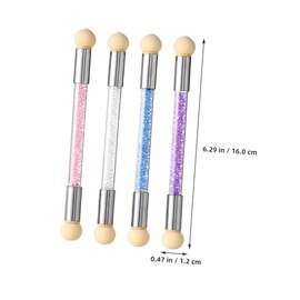 Ipetboom Nail Art Sponge Pen 4pcs Set Double Head Soft Sponge Washable Professional Manicure Tools for Artists