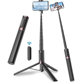 TONEOF Trípode para selfie stick para teléfono celular de 67 pulgadas, soporte todo en 1 con control remoto inalámbrico integrado, portátil, ligero, extensible para iPhone/Android (negro) Visita la tienda de TONEOF