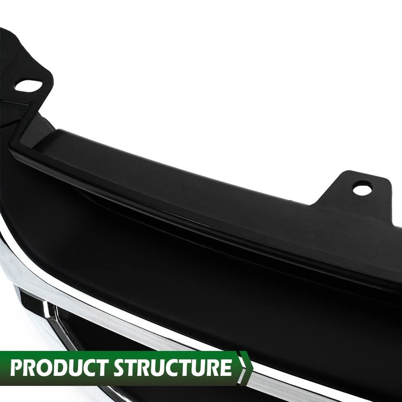 CNNELL Front Upper Honeycomb Grill Grille Chrome and Black Compatible