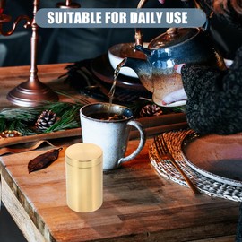 Tea Canister Tea Leaf Jar: Cereals Dry Goods Jar Brass Gold Coffee Bean Bag Bag Storage Container Snack Nuts Storage Bottle Sealed Leaf Holder - 3.07X1.89X1.89in
