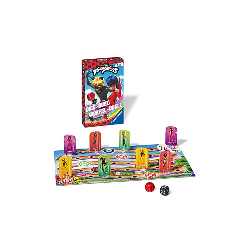 Ravensburger 20893 Miraculous Dice Duel, Exciting Dice Game with Lady