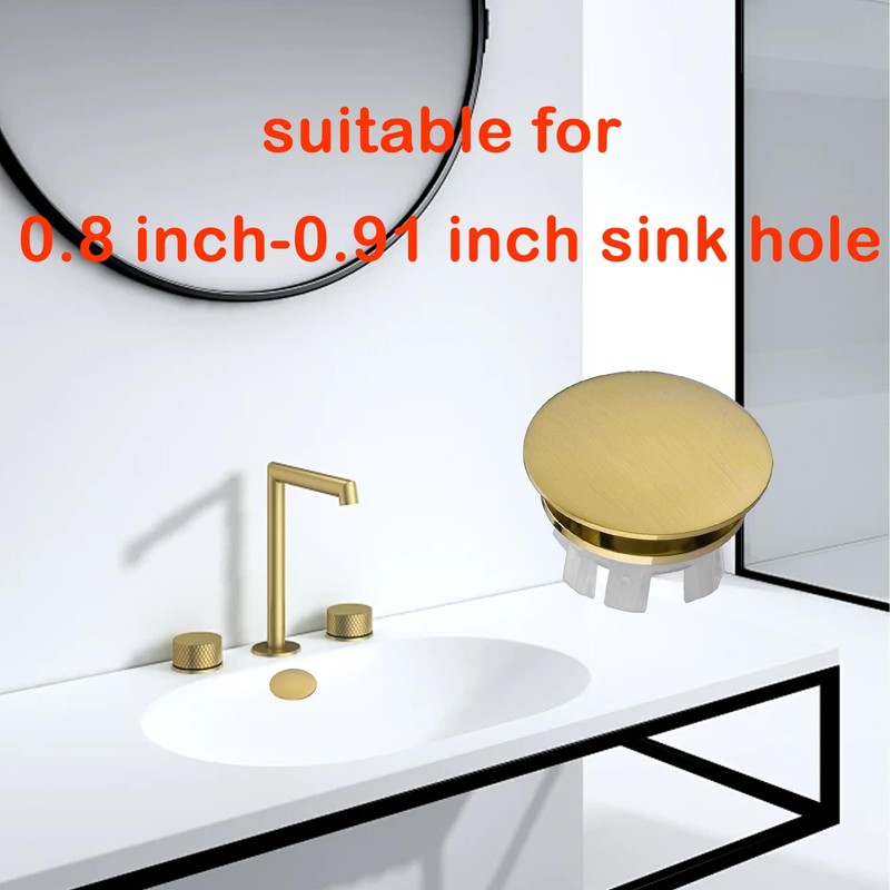 2 Pcs Bathroom Sink Overflow Cover Basin Trim Brass Insert