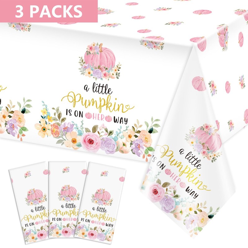 A Little Pumpkin is On Her Way Tablecloths, Girl Little