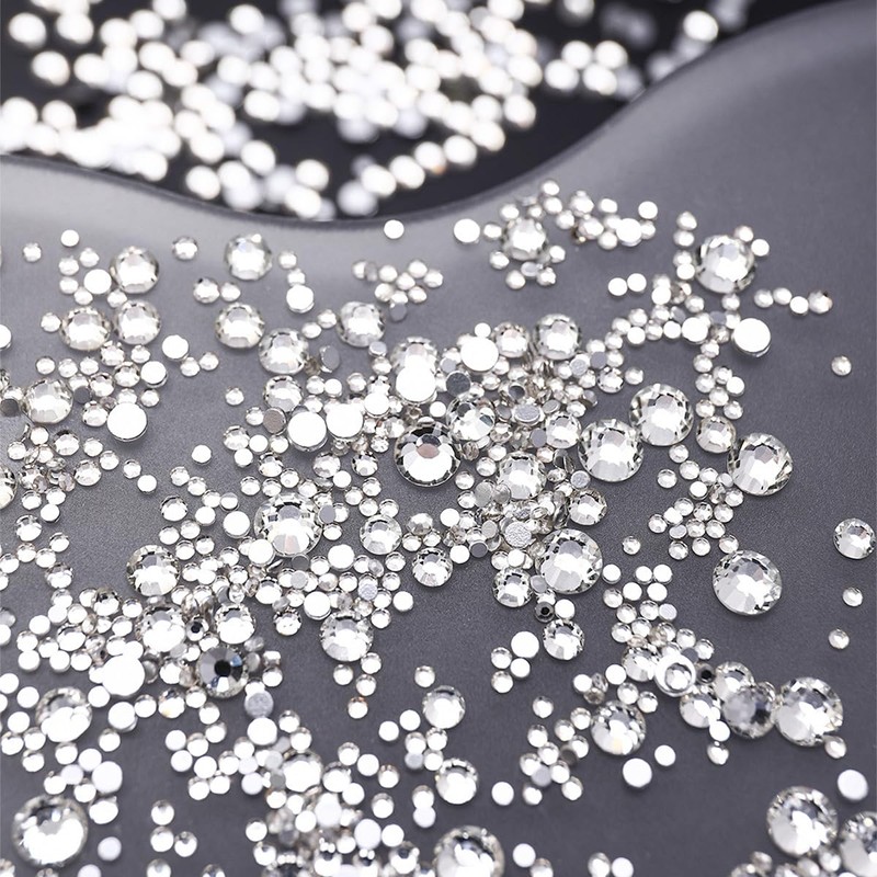 HARY Hotfix Rhinestones Set,Crystal, Mixed 7 Sizes SS5 - SS20,