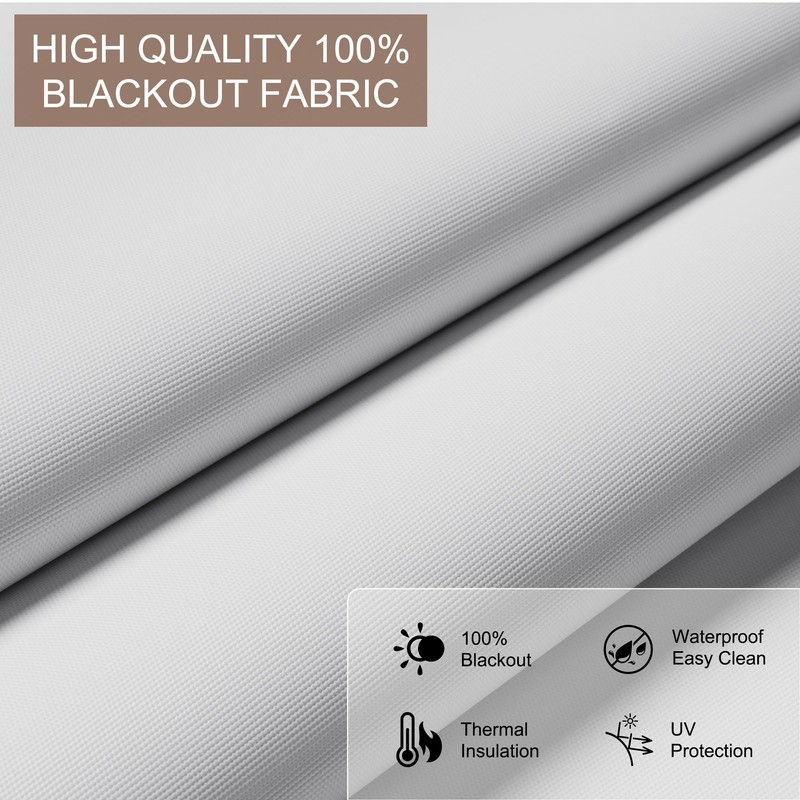 BERISSA Cordless Blackout Roller Shades for Indoor Windows with Light