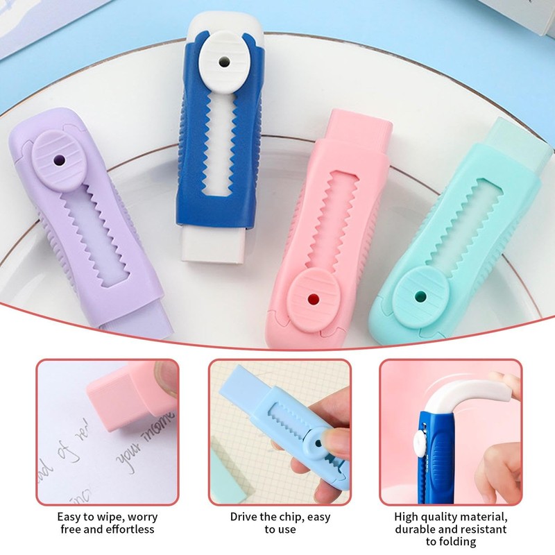Pack of 8 Push and Pull Erasers, Creative Kids Erasers,