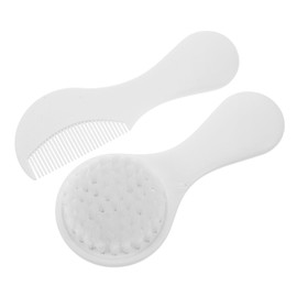 Kisangel 2pcs Brush and Comb Set Bristles for Newborn Scalp Massage Cradle Cap Removal Grooming for Boys and Gentle and Versatile Hair Care