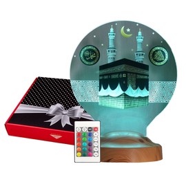 Ramadan Decorative Islamic Eid Mubarak Decoration 3D LED Lamp Gift for Friends (Kaaba Standard)