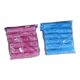 Mextraditions Hair Rulo Tubos Para Cabello Paquete De 24 Pcs Rosa Y Azul