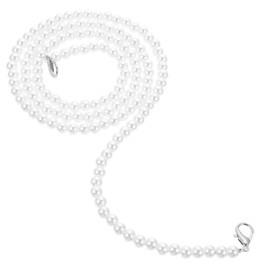 Operitacx DIY Perlenkette Für Handtaschen Abnehmbare Lange Umhängetaschen Kette Mit Silbernen Clips Ersatzriemen Für Geldbörsen Und Handtaschen Stilvolles Zubehör Für Damen