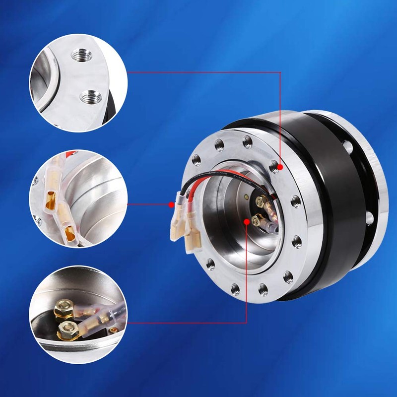Qiilu Steering Wheel Hub Adapater, 6 Hole Bolt Ball Steering