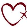 NBFU Travel Plane Heart Fly 1 (Burgundy) (Set Of 2)