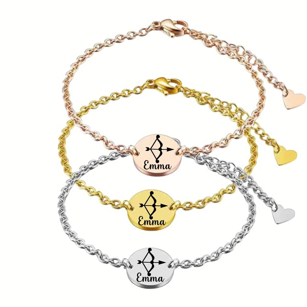 Archery Bracelet, Personalized Archery Name Engraving Jewelry, Custom Engraved Archery